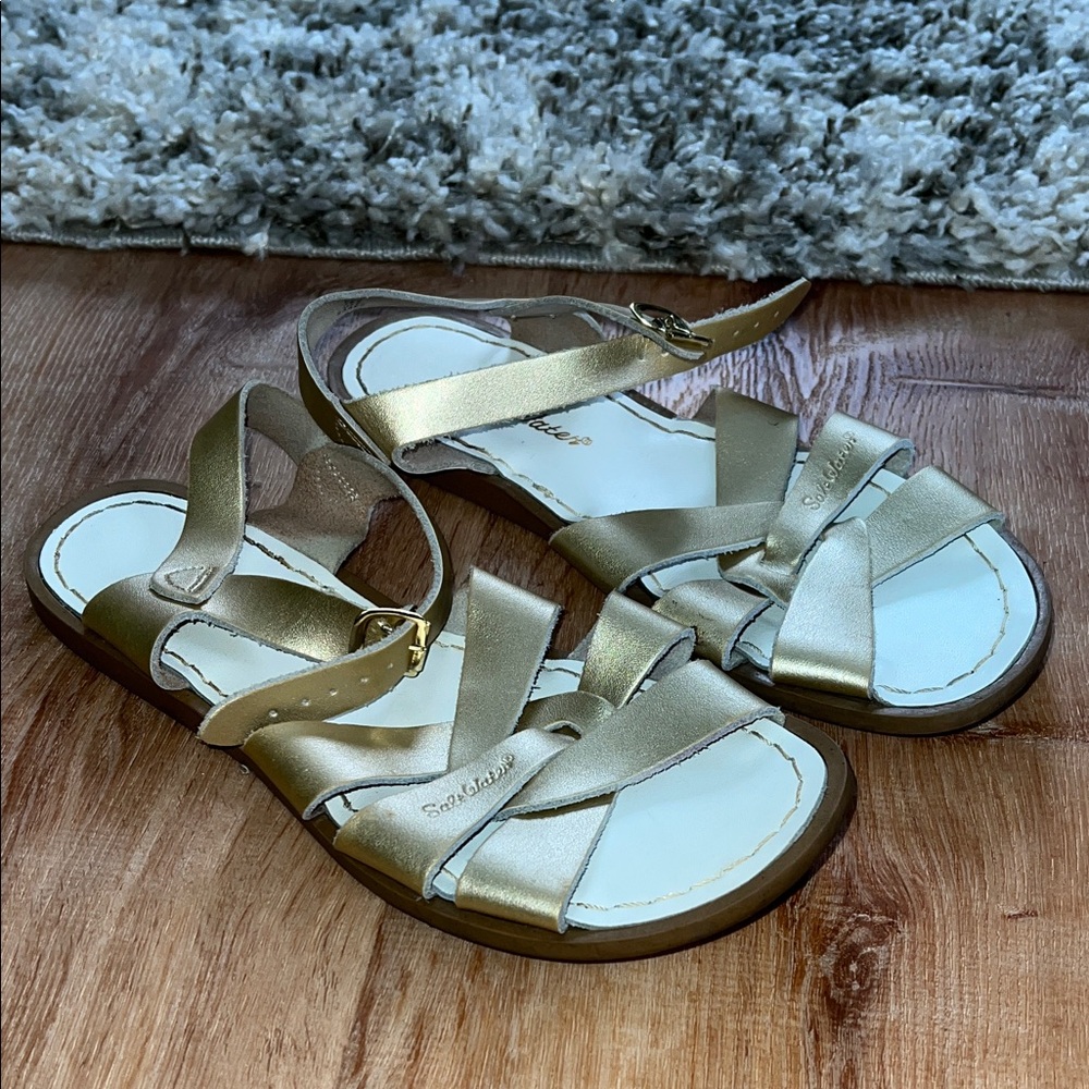 Salt Water Sandals by Hoy in Shimmering Gold - women’s 7